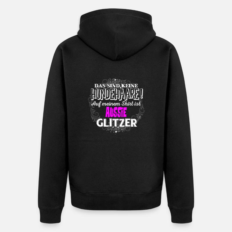 AUSSIE - Glitzer - Unisex Premium Bio Zip Hoodie - Schwarz