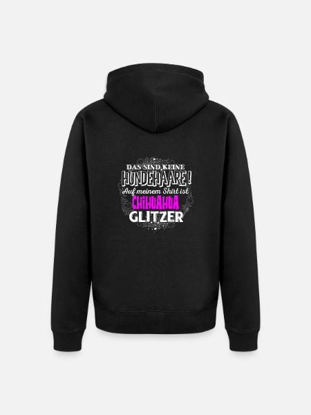 CHIHUAHUA - Glitzer - Unisex Premium Bio Zip Hoodie - Schwarz