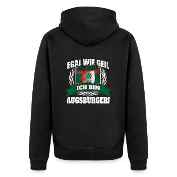 Augsburger Augsburg Augschburg Geschenk - Unisex Premium Bio Zip Hoodie - Schwarz - Hinten - Nico (187cm)