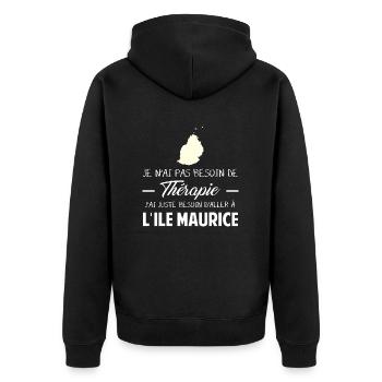 Thérapie Île Maurice - Veste à capuche bio Premium Unisexe - noir - Dos - Nico (187cm)