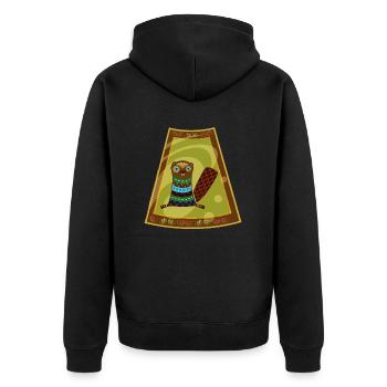 Biber - Unisex Premium Bio Zip Hoodie - Schwarz - Hinten - Nico (187cm)