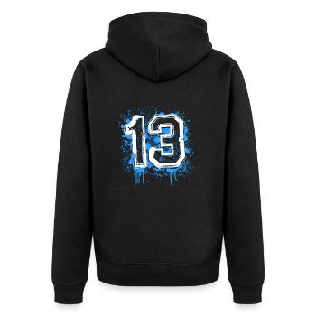 13 bigdirt - Veste à capuche bio Premium Unisexe - noir - Dos - Nico (187cm)