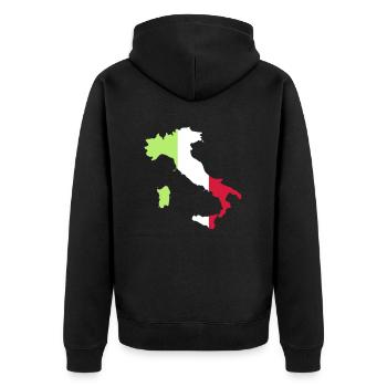 Italien - Unisex Premium Bio Zip Hoodie - Schwarz - Hinten - Nico (187cm)