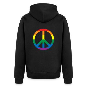 Paix Lgbt - Veste à capuche bio Premium Unisexe - noir - Dos - Nico (187cm)