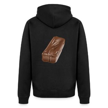 Schokoriegel Schokolade Design - Unisex Premium Bio Zip Hoodie - Schwarz - Hinten - Nico (187cm)