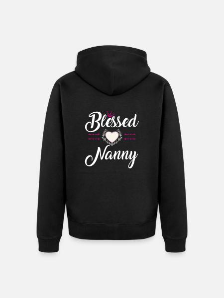 BLESSED NANNY - Unisex Premium Organic Zip Hoodie - black