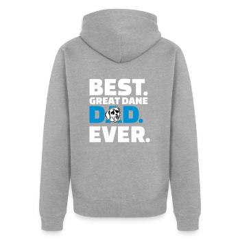 Great Dane - Unisex Premium Organic Zip Hoodie - heather grey - Back - Nico (187cm)