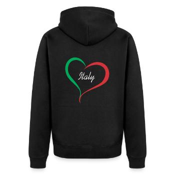 ITALY HEART - Veste à capuche bio Premium Unisexe - noir - Dos - Nico (187cm)