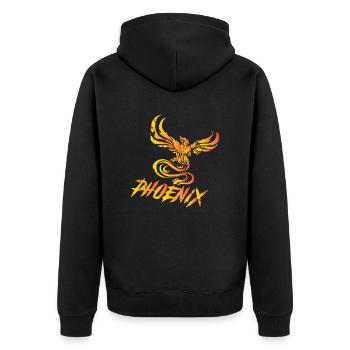 phoenix - Unisex Premium Organic Zip Hoodie - black - Back - Nico (187cm)