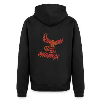 phoenix - Unisex Premium Organic Zip Hoodie - black - Back - Nico (187cm)