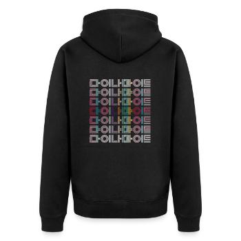 DYNAMIT 2 - Unisex Premium Bio Zip Hoodie - Schwarz - Hinten - Nico (187cm)
