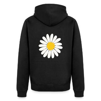 Daisy - Unisex Premium Organic Zip Hoodie - black - Back - Nico (187cm)