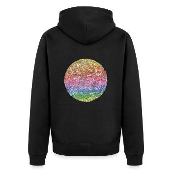 Circle Culture / Regenbogen / Pilze - Unisex Premium Bio Zip Hoodie - Schwarz - Hinten - Nico (187cm)