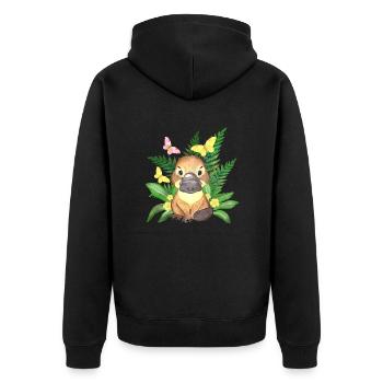 Australie Ornou doux australique animal blason - Veste à capuche bio Premium Unisexe - noir - Dos - Nico (187cm)