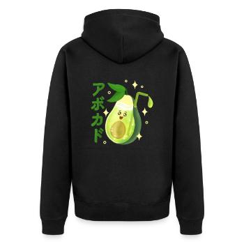 Jus d’avocat Kawaii - Veste à capuche bio Premium Unisexe - noir - Dos - Nico (187cm)