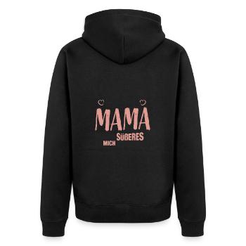 Happy Birthday Mama - Unisex Premium Bio Zip Hoodie - Schwarz - Hinten - Nico (187cm)