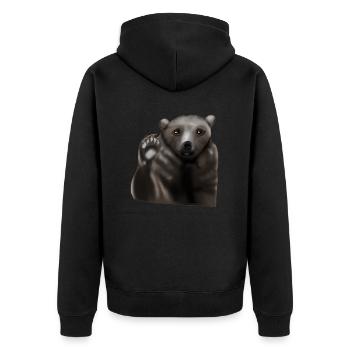 Ours brun - Veste à capuche bio Premium Unisexe - noir - Dos - Nico (187cm)