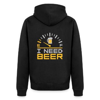 I Need Beer - Unisex Premium Organic Zip Hoodie - black - Back - Nico (187cm)