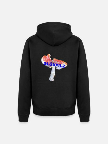 TOMZOFF Fliegenpilz - Unisex Premium Bio Zip Hoodie - Schwarz