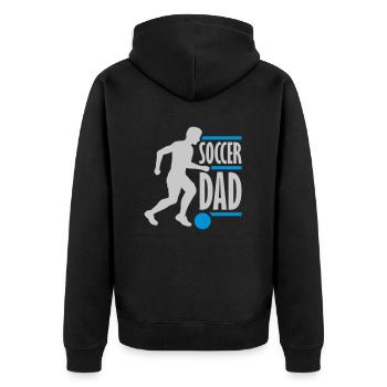 Bester Soccer Dad Logo - Unisex Premium Bio Zip Hoodie - Schwarz - Hinten - Nico (187cm)
