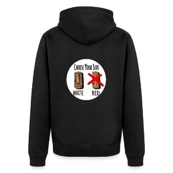 choose your side white - Unisex Premium Organic Zip Hoodie - black - Back - Nico (187cm)