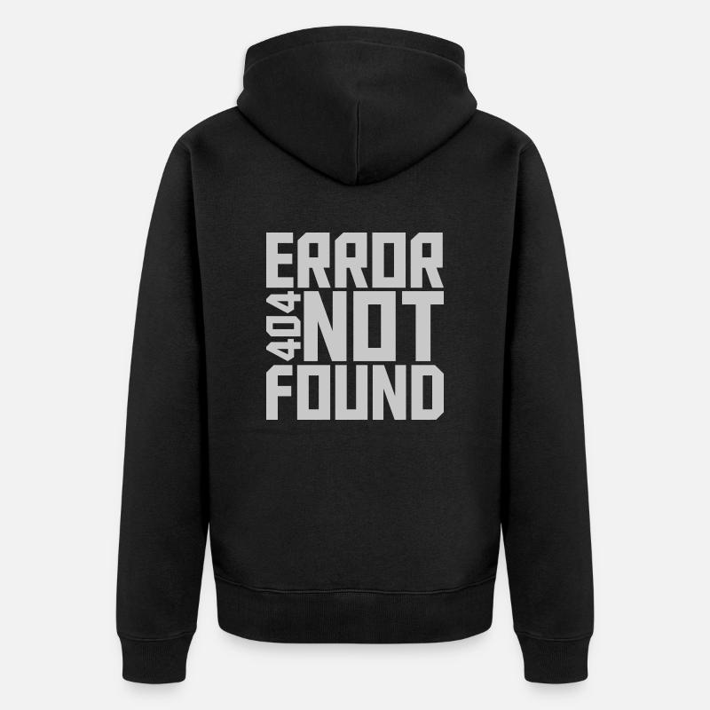 Error 404 not found - Unisex Premium Bio Zip Hoodie - Schwarz