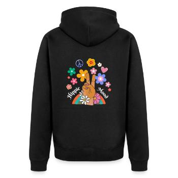 Hippie mood - Veste à capuche bio Premium Unisexe - noir - Dos - Nico (187cm)