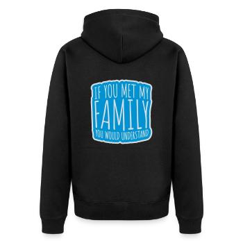 you would understand Zitat - Unisex Premium Bio Zip Hoodie - Schwarz - Hinten - Nico (187cm)