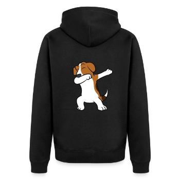 Beagle - Tamponnez, Dab, dabbing, dancing, dansez - Veste à capuche bio Premium Unisexe - noir - Dos - Nico (187cm)