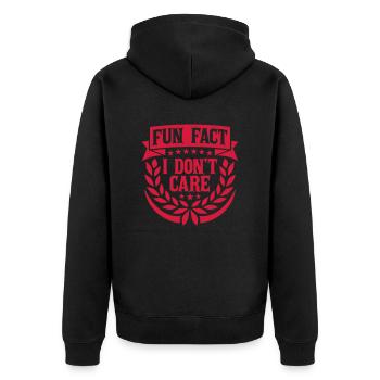 Je me fiche des faits - Veste à capuche bio Premium Unisexe - noir - Dos - Nico (187cm)