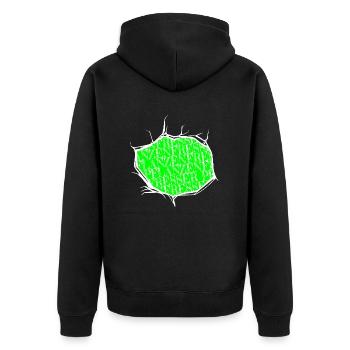 humor veganer veganes essen biologisch vegan - Unisex Premium Bio Zip Hoodie - Schwarz - Hinten - Nico (187cm)
