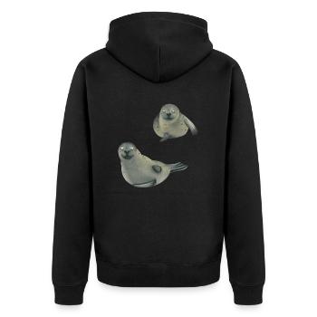 Seals - Unisex Premium Organic Zip Hoodie - black - Back - Nico (187cm)