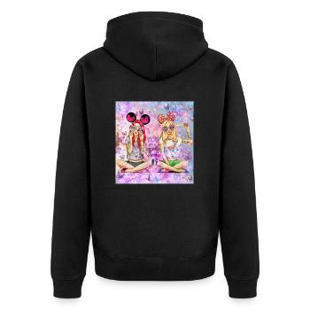BESTiiiiiiiis - Unisex Premium Bio Zip Hoodie - Schwarz - Hinten - Nico (187cm)