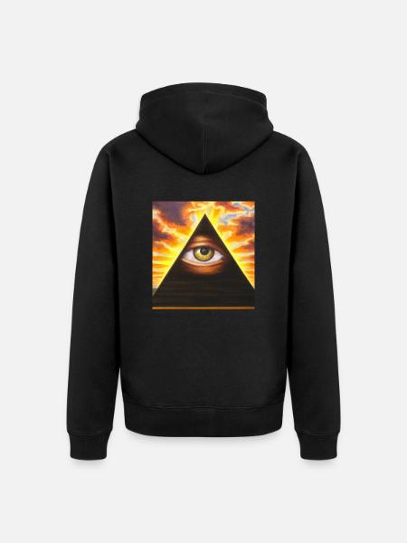 Illuminati Eye - Unisex Premium Organic Zip Hoodie - black