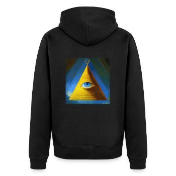 All Seeing Eye - Unisex Premium Organic Zip Hoodie - black - Back - Nico (187cm)