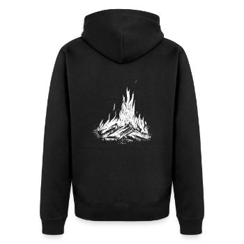 Campfire Camping Nature Forest Fire Outside 12 - Unisex Premium Organic Zip Hoodie - black - Back - Nico (187cm)