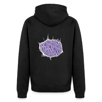 addicted mug funny latte drinking coffee cup - Unisex Premium Bio Zip Hoodie - Schwarz - Hinten - Nico (187cm)