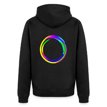 Rainbow dégradé coloré cool rétro tendance Art 4 - Veste à capuche bio Premium Unisexe - noir - Dos - Nico (187cm)