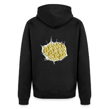 present idea cat lover cat face tshirts - Unisex Premium Organic Zip Hoodie - black - Back - Nico (187cm)