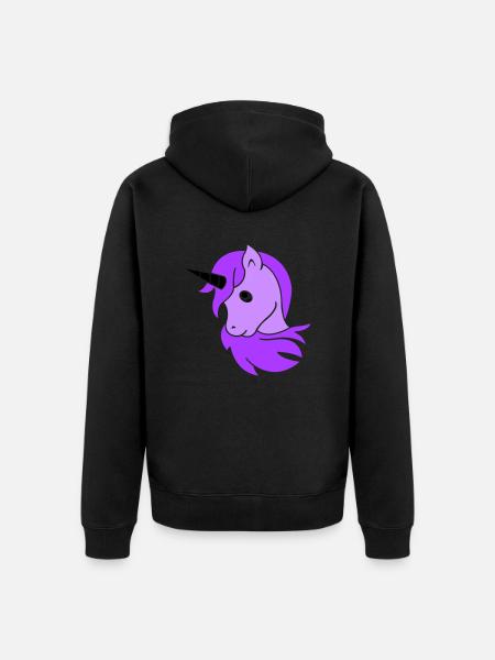 Einhorn - Unisex Premium Bio Zip Hoodie - Schwarz