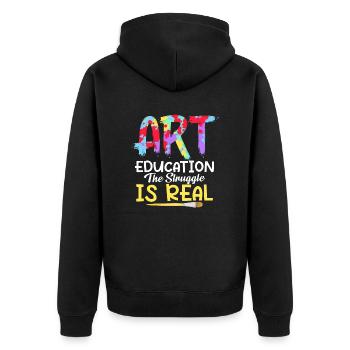 Éducation artistique La lutte est un vrai professeur d’art Pro - Veste à capuche bio Premium Unisexe - noir - Dos - Nico (187cm)
