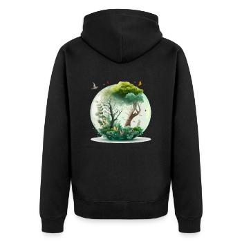 La forêt miniature - Veste à capuche bio Premium Unisexe - noir - Dos - Nico (187cm)