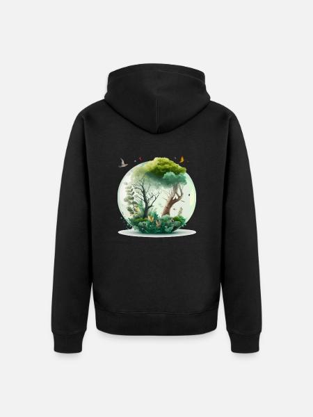 The miniature forest - Unisex Premium Organic Zip Hoodie - black