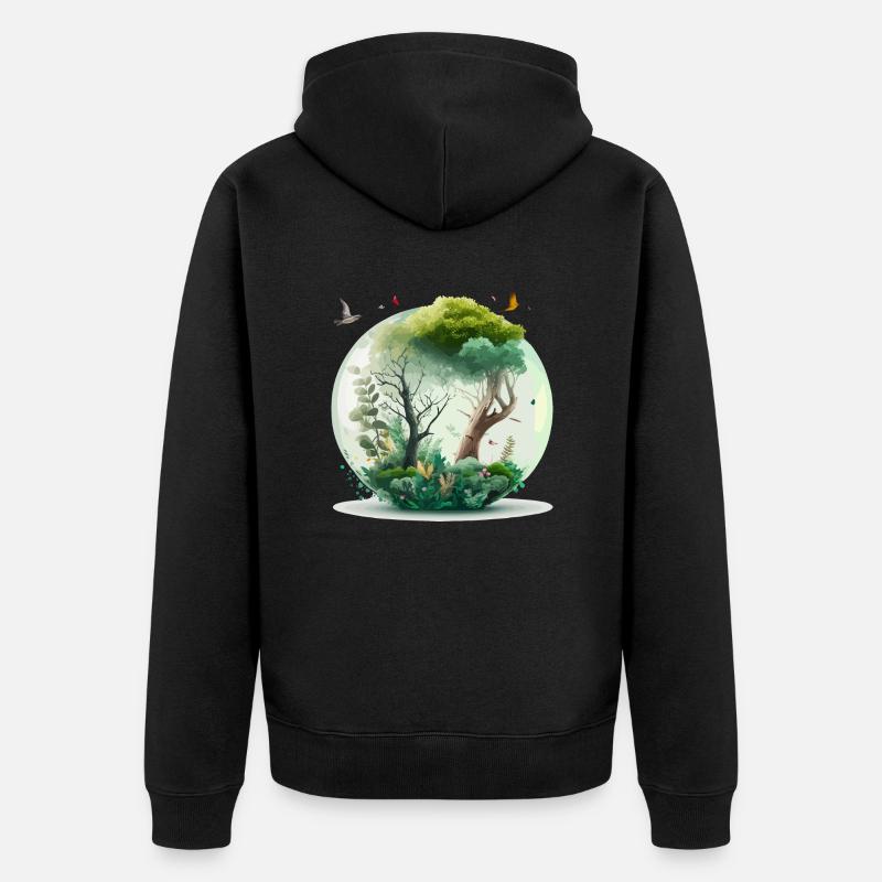 La forêt miniature - Veste à capuche bio Premium Unisexe - noir