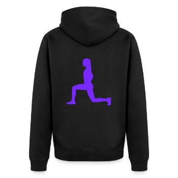 woman squat - Unisex Premium Organic Zip Hoodie - black - Back - Nico (187cm)