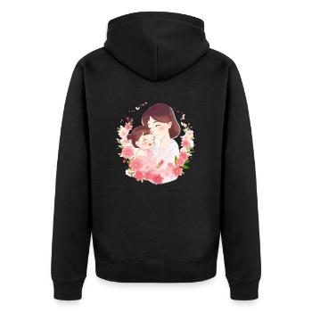 Fête des mères - Veste à capuche bio Premium Unisexe - noir - Dos - Nico (187cm)