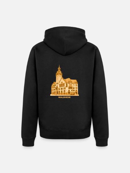 Waldheim Town Hall - Unisex Premium Organic Zip Hoodie - black