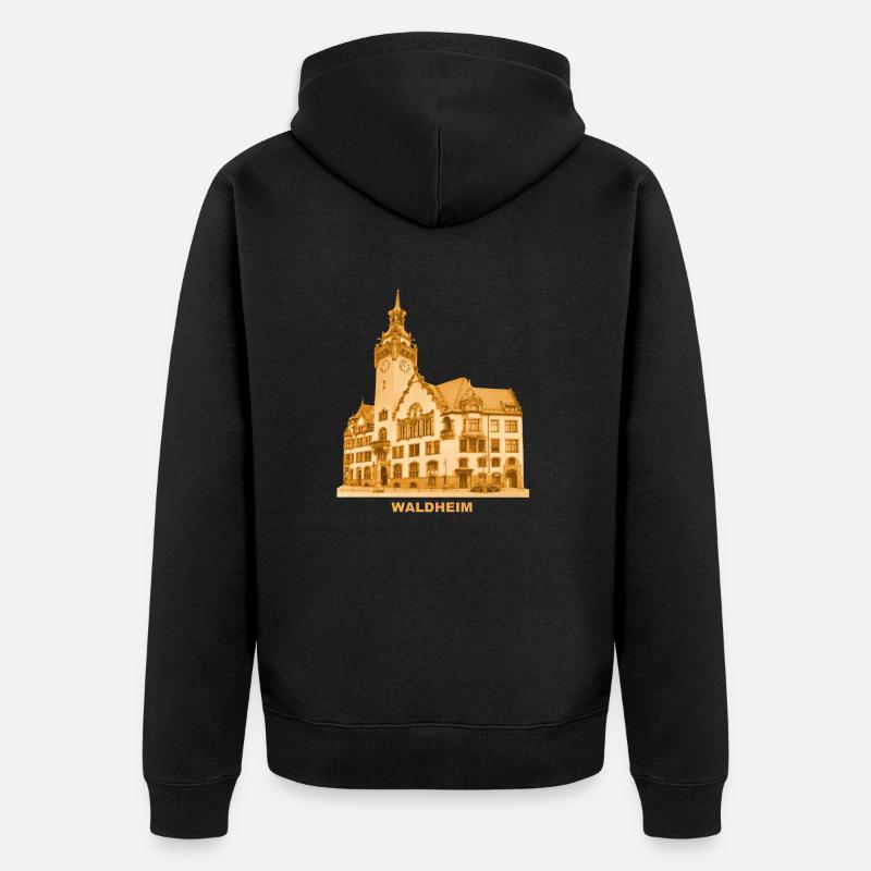 Waldheim Rathaus - Unisex Premium Bio Zip Hoodie - Schwarz