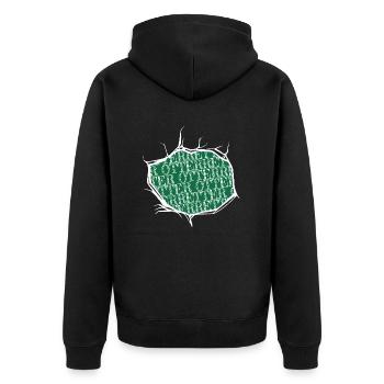 tier crossing freund vegetarier gewaltlosigkeit - Unisex Premium Bio Zip Hoodie - Schwarz - Hinten - Nico (187cm)