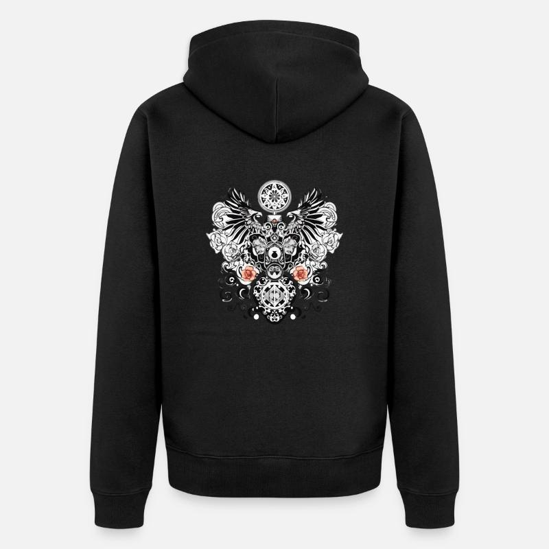 Motif traditionnel Allemand 3 - Veste à capuche bio Premium Unisexe - noir